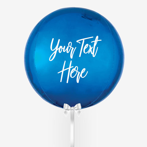 Personalised Brilliant Blue Orb Balloon - Box Balloons
