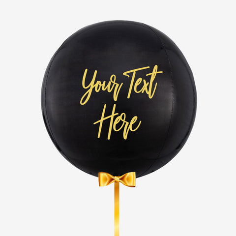 Personalised Black Orb Balloon - Box Balloons