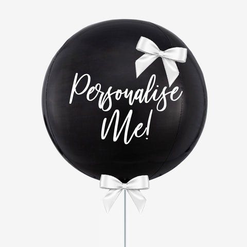 Personalised Black & White Orb Balloon - Box Balloons