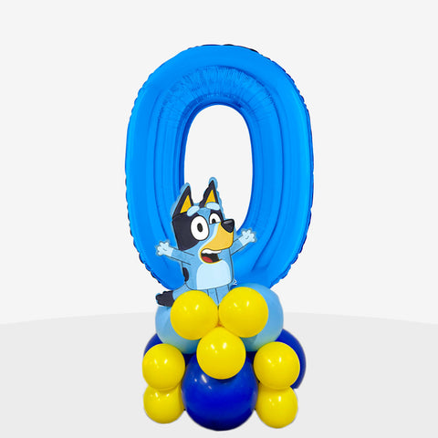 Personalised Bluey Number Balloon Stack | Box Balloons | Next-Day Balloon Delivery