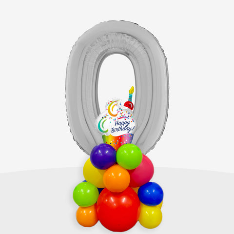 Personalised Cupcake Number Balloon Stack | Box Balloons | Next-Day Balloon Delivery