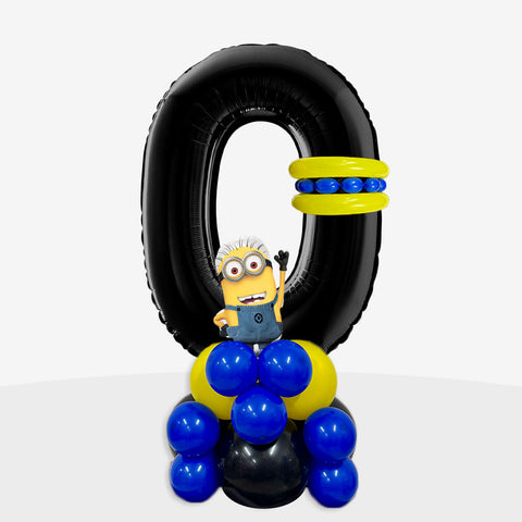 Personalised Minions Number Balloon Stack | Box Balloons | Next-Day Balloon Delivery