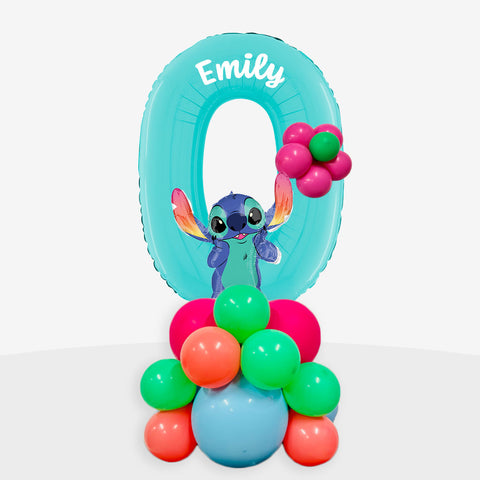 Personalised Lilo & Stitch Number Balloon Stack | Box Balloons | Next-Day Balloon Delivery