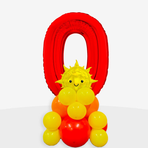 Personalised Sunshine Number Balloon Stack | Box Balloons | Next-Day Balloon Delivery
