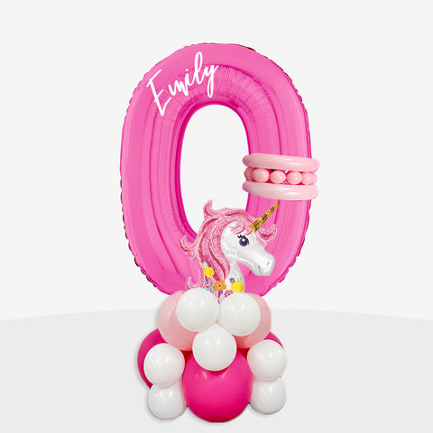 Personalised Unicorn Number Balloon Stack