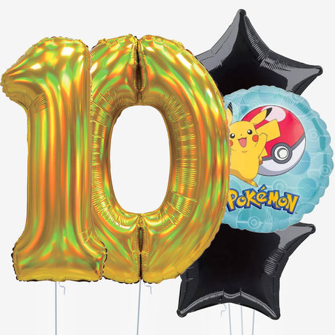 Pokemon Pikachu & Number Balloons