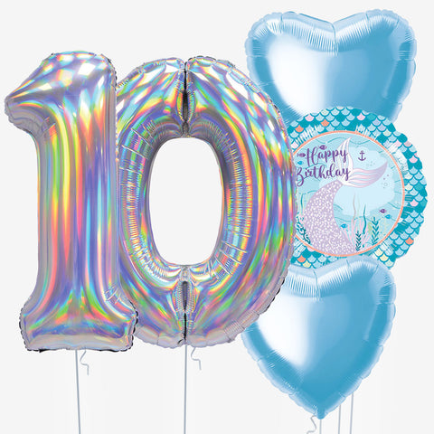Mermaid Birthday & Number Balloons | Box Balloons | Next-Day Balloon Delivery