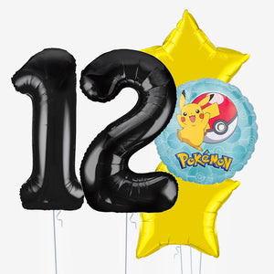 Pokemon Pikachu & Number Balloons