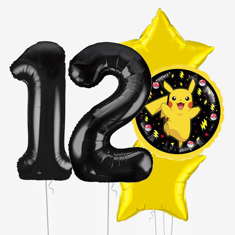 Pokemon Pikachu & Number Balloons - Box Balloons