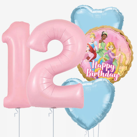 Princess Heart Number Balloons