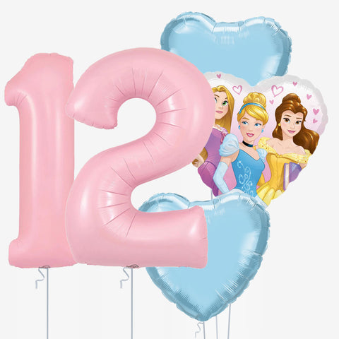 Princess Heart Number Balloons