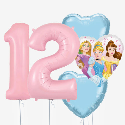 Princess Heart Number Balloons