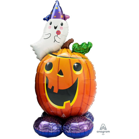 Halloween Giant Pumpkin And Ghost Friends Airloonz (arrives un-inflated)