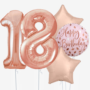Birthday Blush & Number Balloons