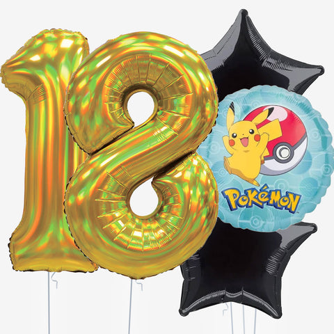 Pokemon Pikachu & Number Balloons