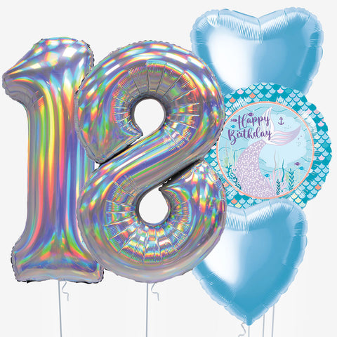 Mermaid Birthday & Number Balloons | Box Balloons | Next-Day Balloon Delivery