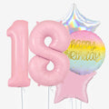 Pastel Pink Birthday Number Balloons - Box Balloons