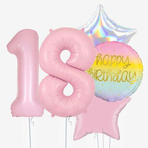 Pastel Pink Birthday Number Balloons