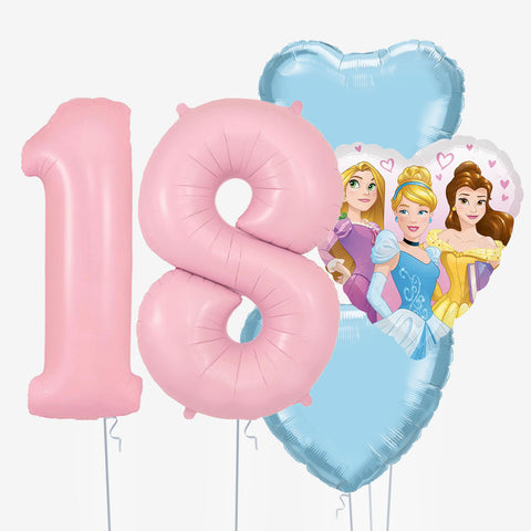 Princess Heart Number Balloons - Box Balloons