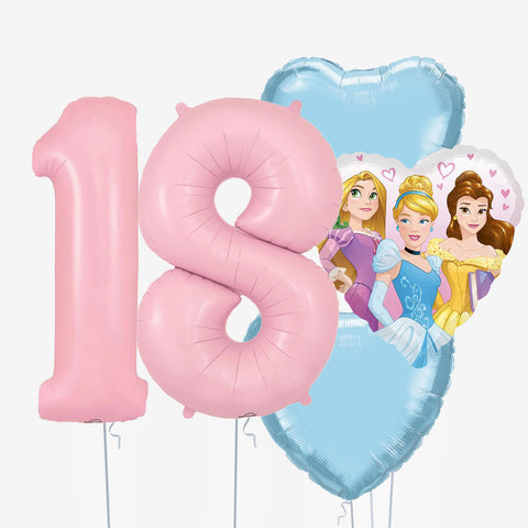 Princess Heart Number Balloons