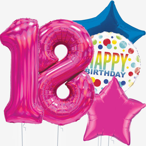 Hot Pink Birthday & Number Balloons | Box Balloons | Next-Day Balloon Delivery
