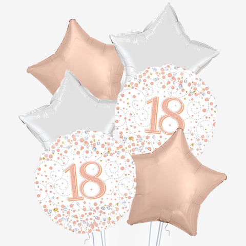 Rose Gold & White Age Balloons