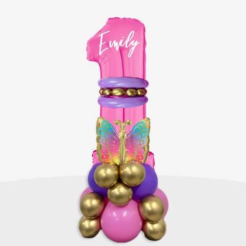 Personalised Butterfly Number Balloon Stack