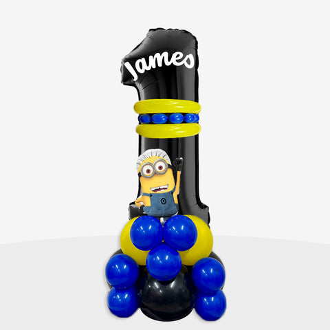 Personalised Minions Number Balloon Stack | Box Balloons | Next-Day Balloon Delivery