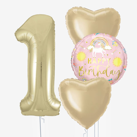 Golden Unicorn & Number Balloons | Box Balloons | Next-Day Balloon Delivery