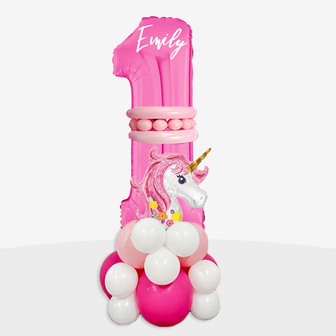 Personalised Unicorn Number Balloon Stack