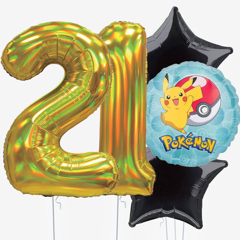Pokemon Pikachu & Number Balloons