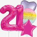 Iridescent Pink Birthday & Number Balloons | Box Balloons | Next-Day Balloon Delivery