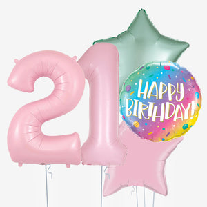 Pink Sprinkles and Number Balloons