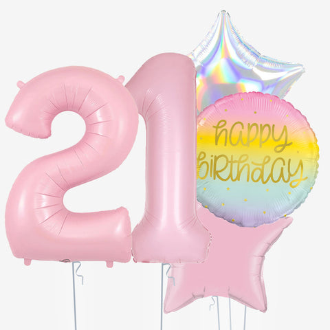 Pastel Pink Birthday Number Balloons