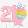 Pastel Pink Birthday Number Balloons - Box Balloons