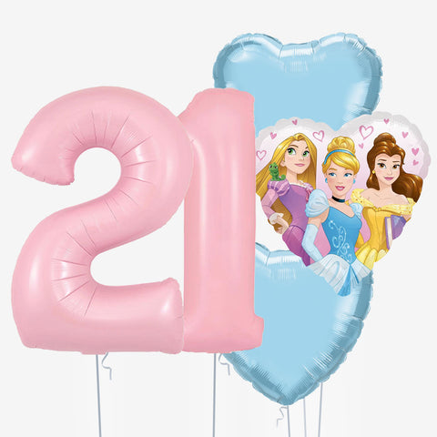 Princess Heart Number Balloons - Box Balloons