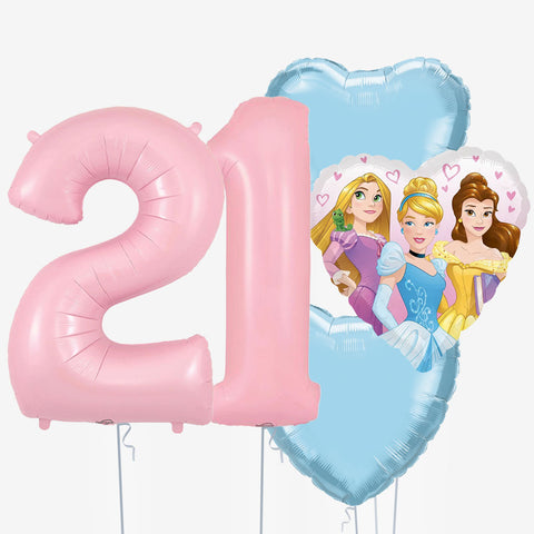 Princess Heart Number Balloons