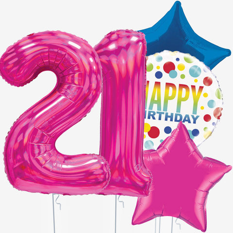 Hot Pink Birthday & Number Balloons | Box Balloons | Next-Day Balloon Delivery