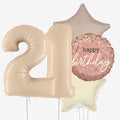 Satin Cream Stars & Number Balloons - Box Balloons