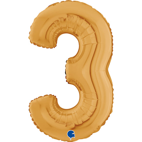 26" Gold Number Balloons