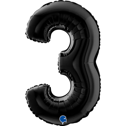 26" Black Number Balloons
