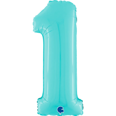 26" Pastel Blue Number Balloons