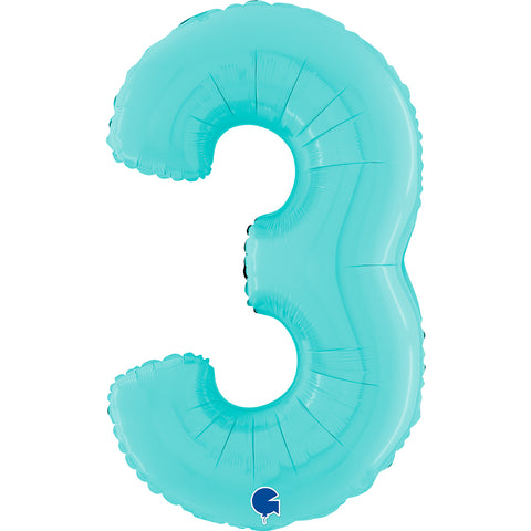 26" Pastel Blue Number Balloons