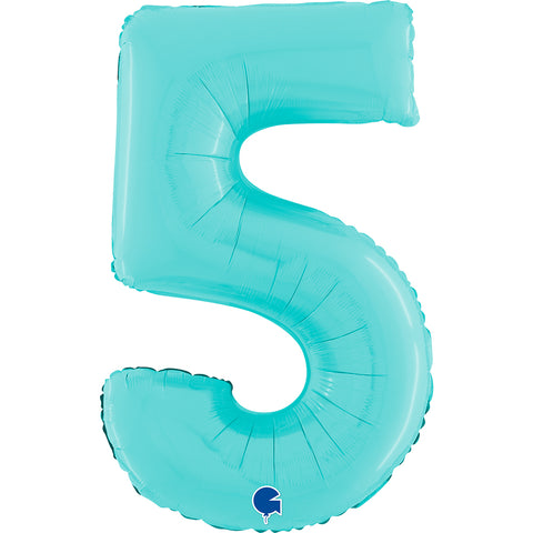 26" Pastel Blue Number Balloons
