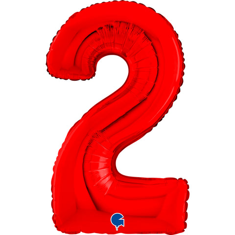 26" Red Number Balloons