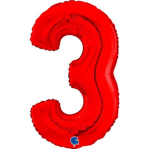 26" Red Number Balloons