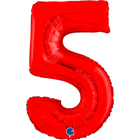 26" Red Number Balloons