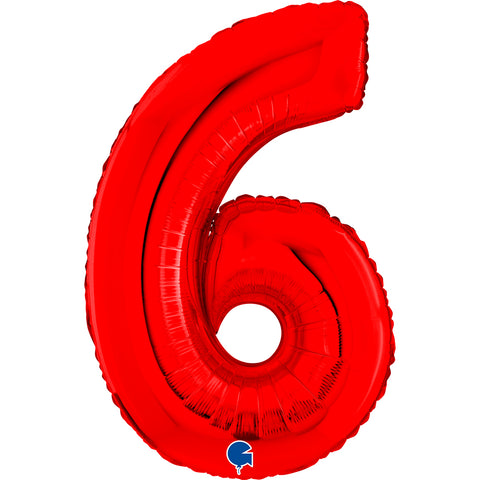 26" Red Number Balloons