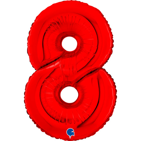 26" Red Number Balloons