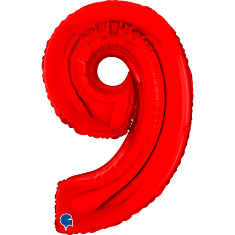 26" Red Number Balloons